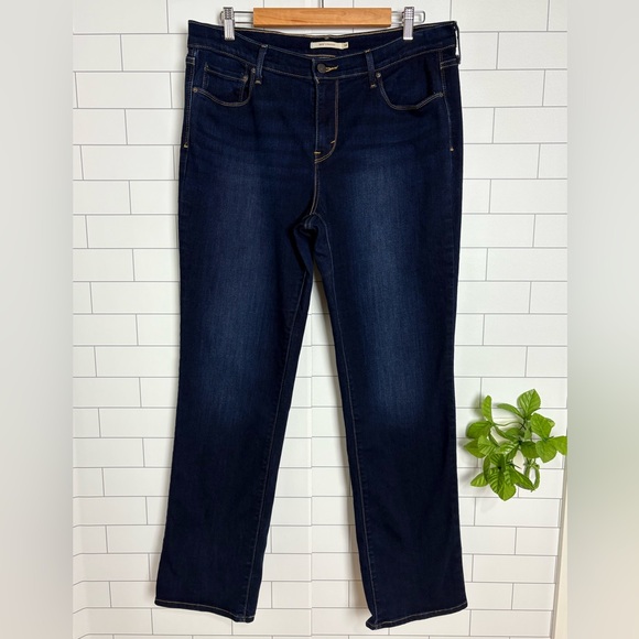 Levi's Jeans 505 Straight Leg Women’s Size 14 Medium W32 L32 Dark Wash Denim - Picture 1 of 8